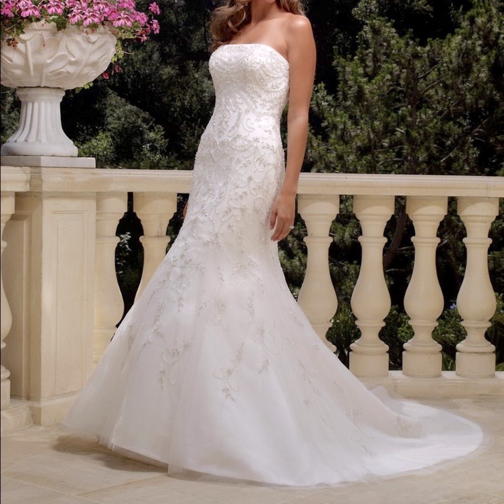 Beaded Trumpet Bridal Gown - PRICED TO SELL